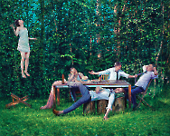 Ein Nachmittag in Klinganesien (Absenz II), Öl auf Leinwand, 100 x 120 cm, 2024