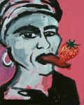 „ Die Erdbeere ” Acryl auf Leinwand, 2013, 50 x 40 cm