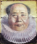 Herr Mao X, 182 x 146 cm, 2013, Öl, Wasserfarben auf Papierhybrid, auf Holz