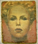 o.T. 61 x 48 cm, 2012, Öl, Wasserfarben auf Papierhybrid, auf Holz