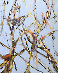 Birds 2_95x75 cm, Acryl, Lack auf Leinwand, 2025