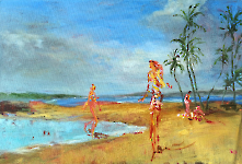 Strand, 60 x 90 cm, Öl auf Leinwand, 2024